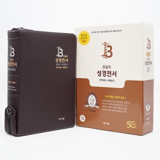 고급판 큰글자 성경전서 NKR73SB 개역개정판 새찬송가 중/합본/색인/지퍼/천연가죽/초코(16759)